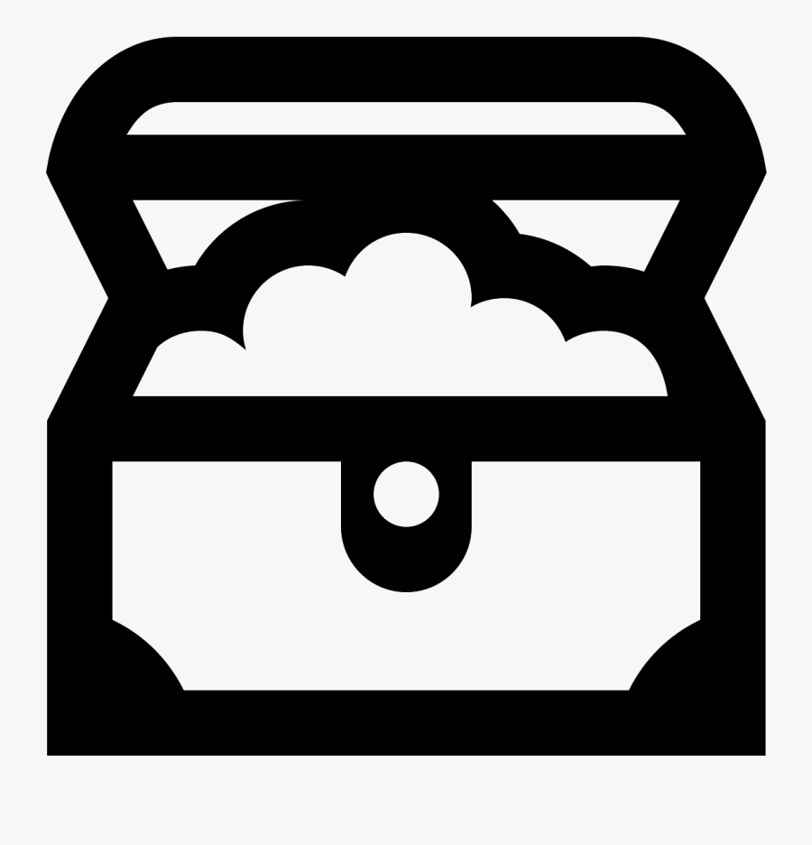 Treasure Chest Icon Clipart , Png Download - Treasure Clip Art Black And White, Transparent Clipart