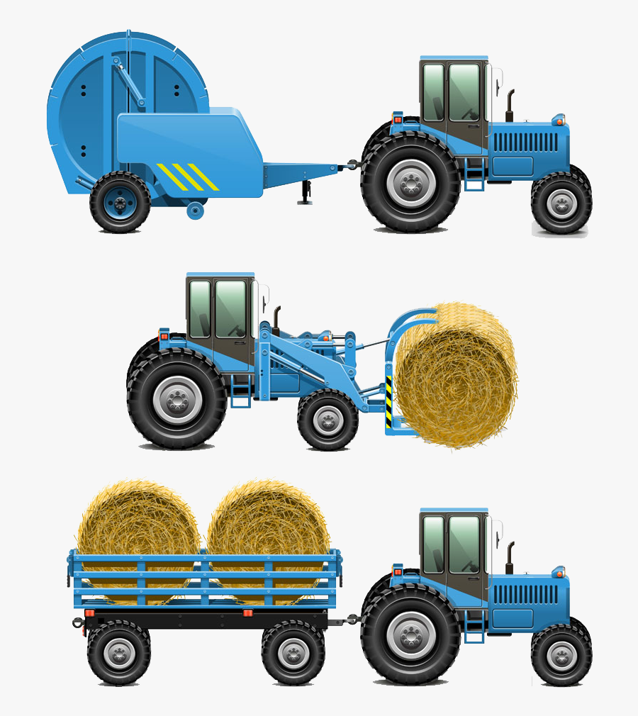 Drawing Tractors Farm Equipment - Cartoon Tractors, Transparent Clipart