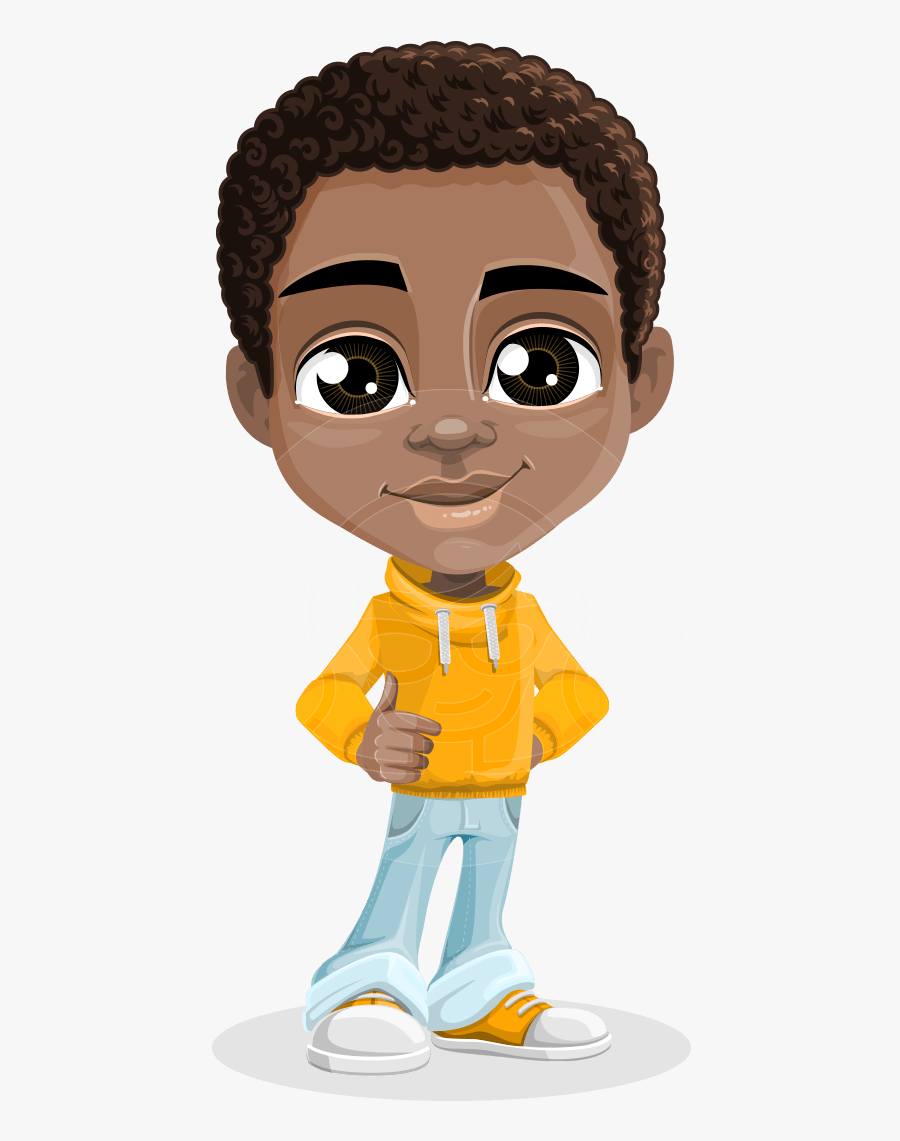 African American Children Png - Cartoon African American Boy, Transparent Clipart
