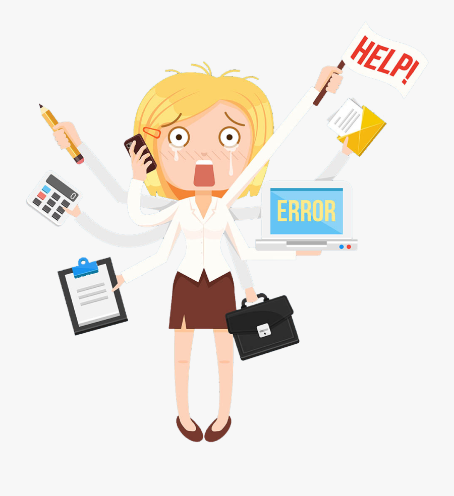 Clip Art Origin Evernote Software Clip - Busy Woman Animated, Transparent Clipart