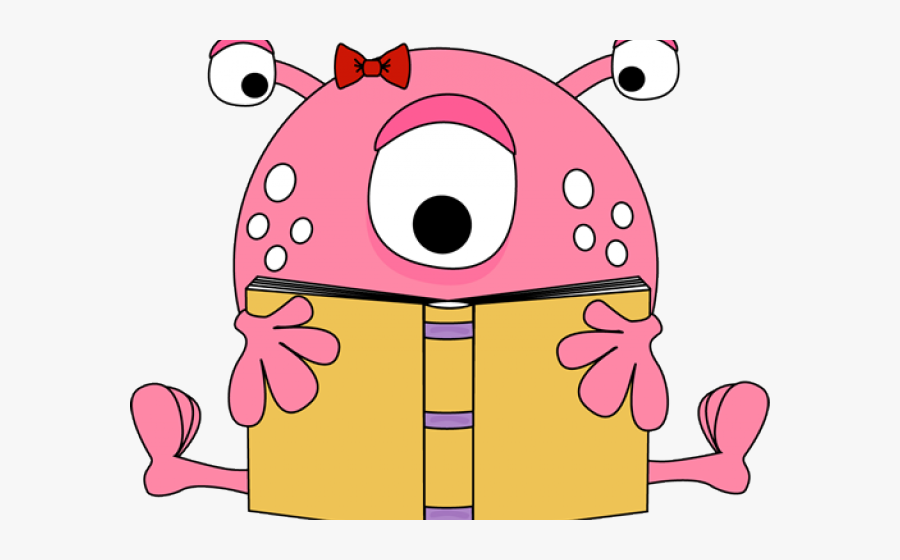 Reading Cute Cliparts - Monster Reading A Book, Transparent Clipart