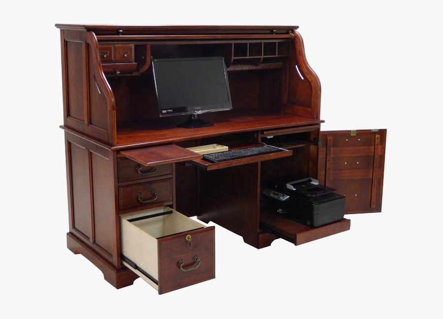 Roll Top Desk Png Photos - Roll Top Desk With Printer, Transparent Clipart