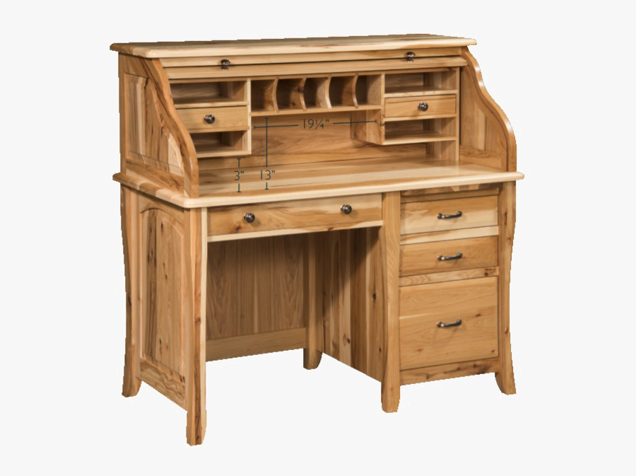 Small Roll Top Desk With Drawers, Transparent Clipart