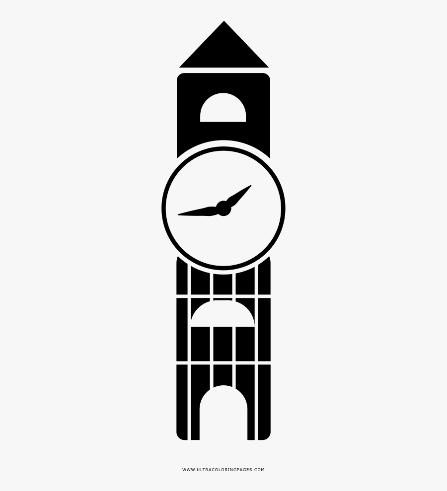 Clock Tower Coloring Page - Illustration , Free Transparent Clipart