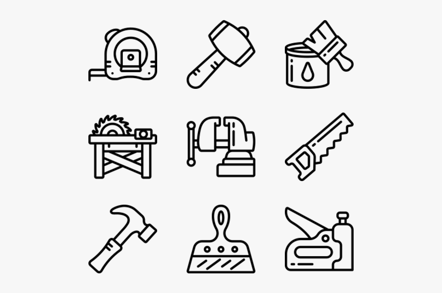 Carpentry - Hand Drawn Icon Png, Transparent Clipart