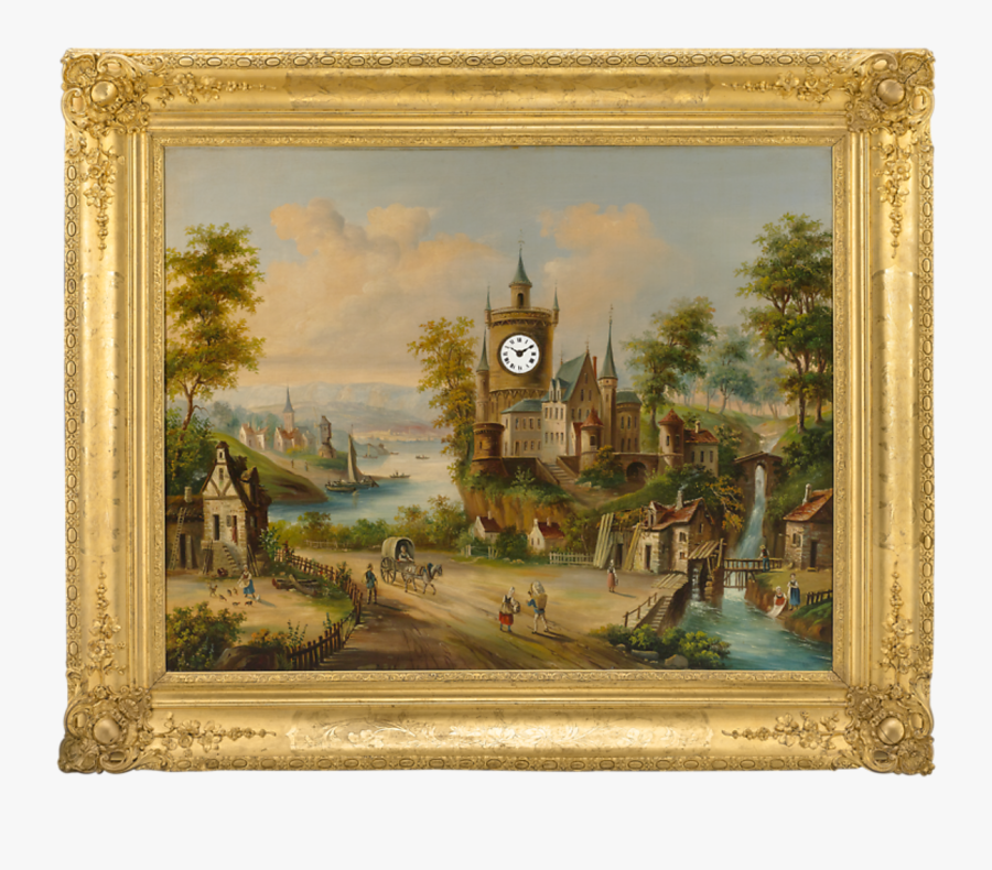19th-century Musical Picture Clock - 19th Century Painting Frame, Transparent Clipart