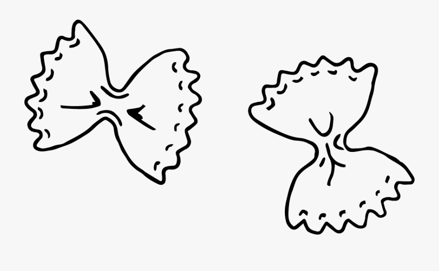Pasta Clipart Farfalle Pasta - Line Art, Transparent Clipart