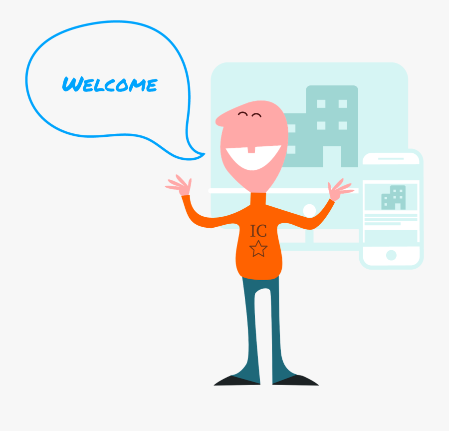Communicator Welcome Front Door To Digital Workplace - Person Welcome Clipart, Transparent Clipart