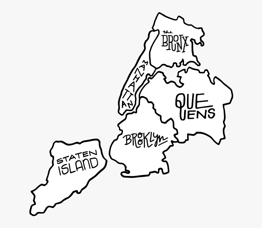 Map Of The Bronx Drawing, Transparent Clipart