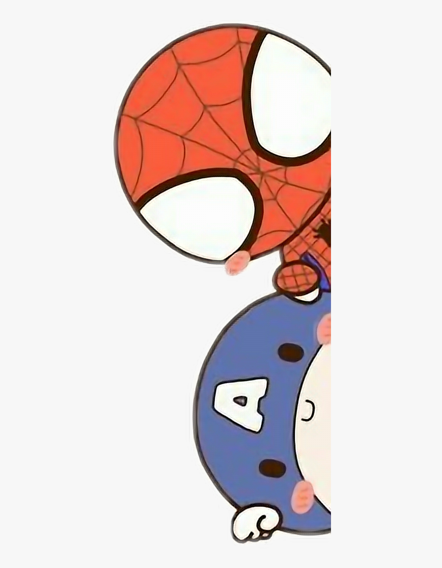 #cute #spiderman #captainamerica #chibi #kawaii - Cute Marvel, Transparent Clipart