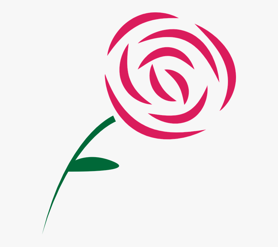 Rose Beauty Pink Â - Very Simple Rose Drawing, Transparent Clipart