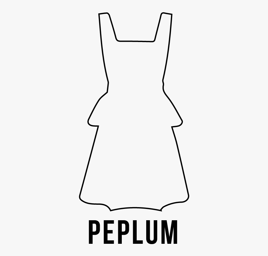 Peplum Dress, Dress Type, Women"s Apparel, Uptownie - Line Art, Transparent Clipart