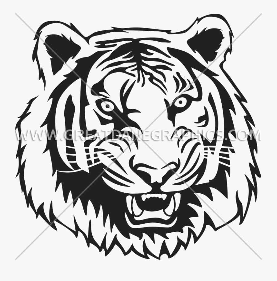 Mascot Vector Tiger - Tiger Mascot Black And White, Transparent Clipart