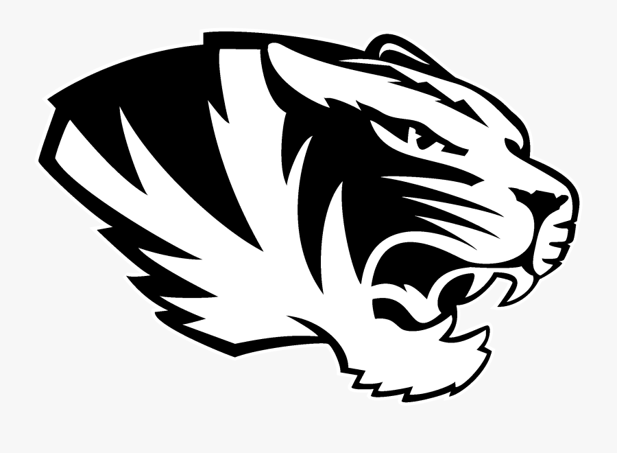 Missouri Tigers Logo Black And White - Black And White Mizzou Tiger, Transparent Clipart