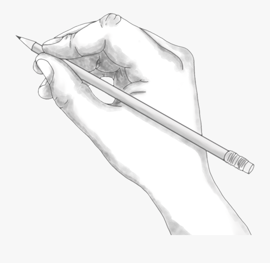 Freelance Drawing Pencil - Hand With Pencil Png, Transparent Clipart