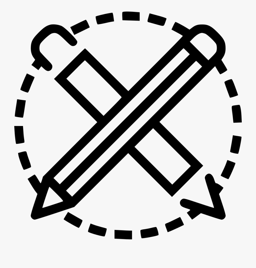 Pen Pencil Drawing Design Stationary Material - Tools Icon Png Outline, Transparent Clipart