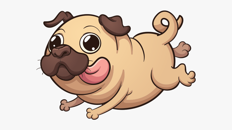 Pug Emoji & Stickers Messages Sticker-9 - Pug Cartoon, Transparent Clipart