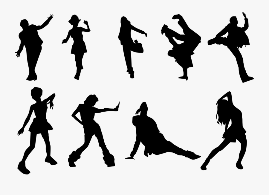 Silhouette,dance,running - Silhouette, Transparent Clipart