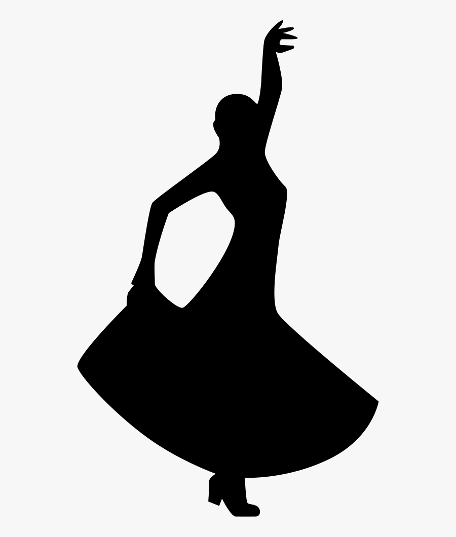 Flamenco Dancing Silhouette Of A Woman - Silhouet Prinses, Transparent Clipart