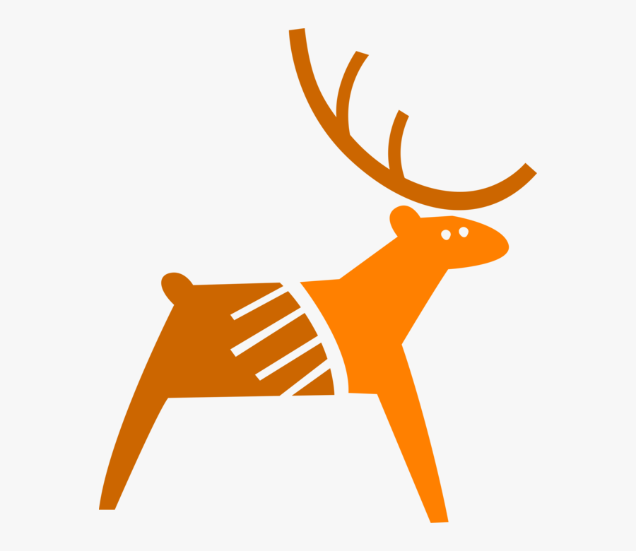 Christmas Reindeer With Antlers Vector Image Illustration, Transparent Clipart