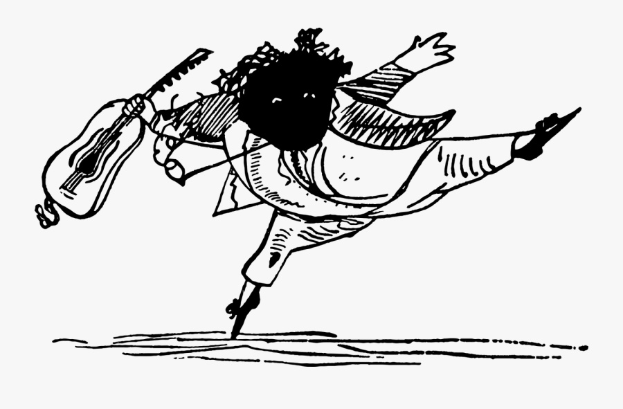 Vintage Sketch Doodle Free Picture - Guitar Dancing, Transparent Clipart