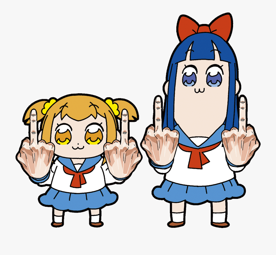 Pop Team Epic Middle Finger, Transparent Clipart