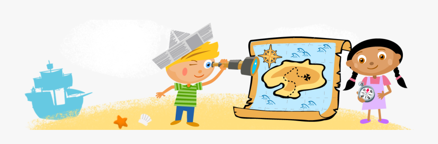 Kids Researching Cartoons, Transparent Clipart