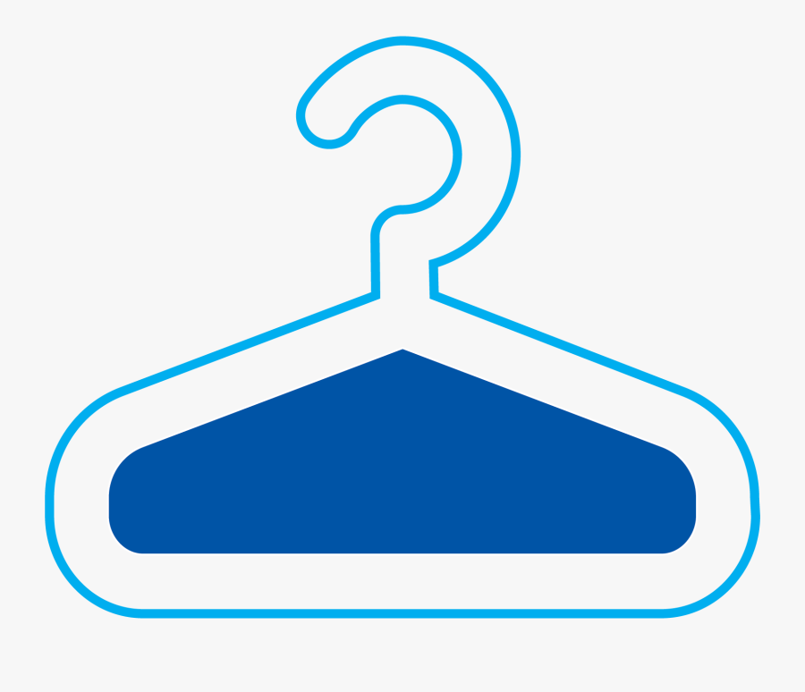 Blue Outline Coat Hanger Icon To Represent Brands, Transparent Clipart