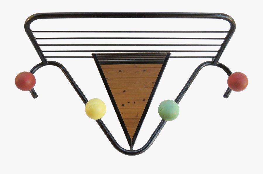French Mid Century Mirror, Coat And Hat Rack - Roger Feraud, Transparent Clipart