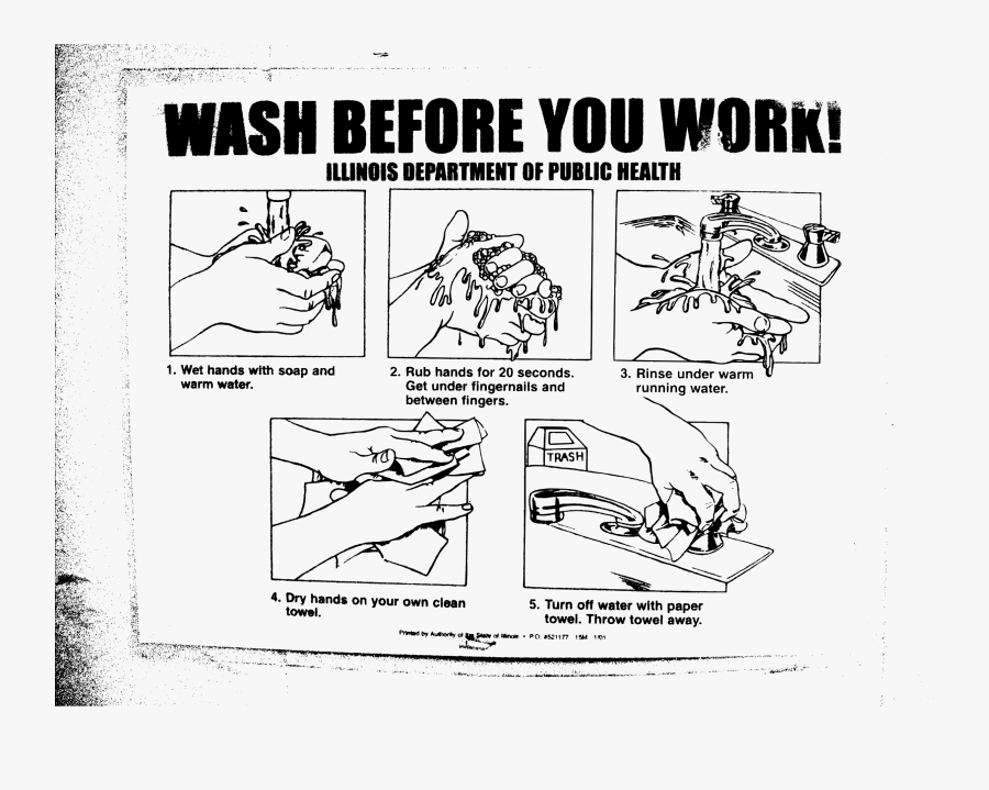 Wash Before You Work - Culinary Hand Washing Procedure, Transparent Clipart