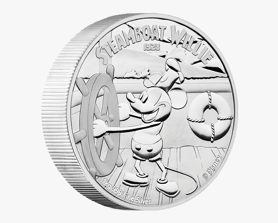2015 1 Kilo Pure Silver Coin - New Zealand Mint Steamboat Willie Coin, Transparent Clipart