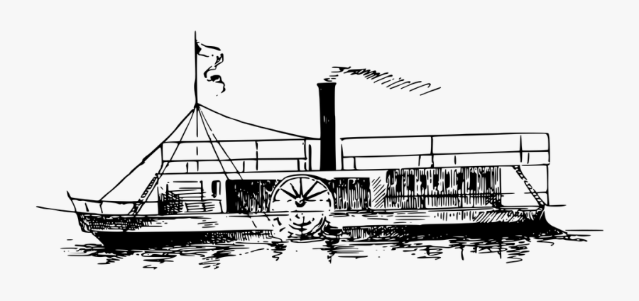 Boat, Paddle, River, Sea, Ship, Steamer - Paddle Steamer Boat Clipart, Transparent Clipart