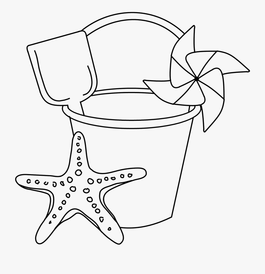 Black And White Sand Bucket, Transparent Clipart