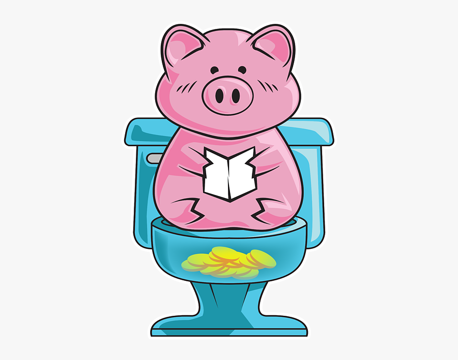 Piggy On The Potty, Transparent Clipart