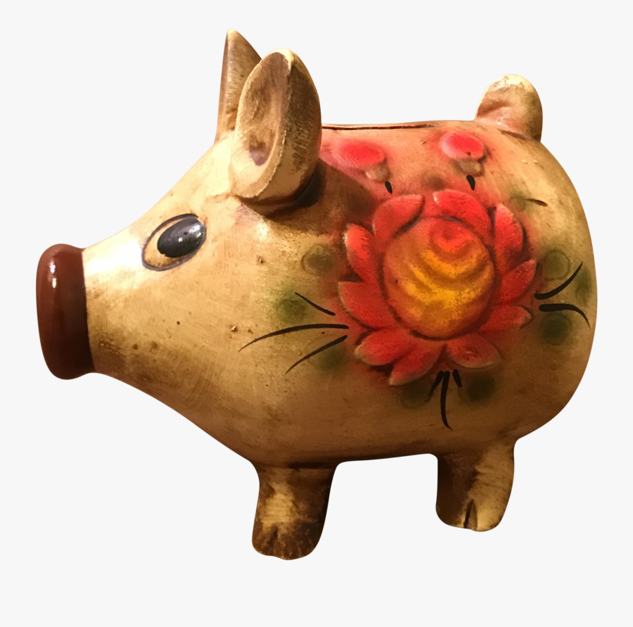 Vintage Art Pottery Pig Bank Chairish - Domestic Pig, Transparent Clipart