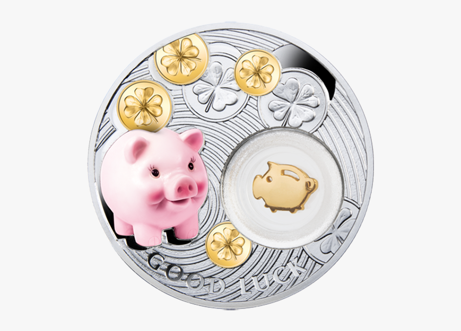 Niue 2014 1$ Piggy Symbols Of Luck 1/2 Oz Proof Silver - Coin, Transparent Clipart