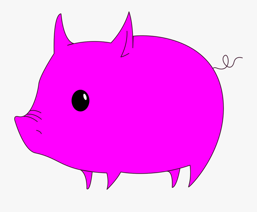 Pig Cute Magenta Free Picture - Magenta Pig, Transparent Clipart