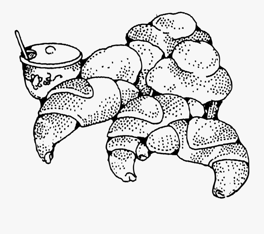 Rolls And Honey Svg Clip Arts - French Food Clipart Black And White, Transparent Clipart