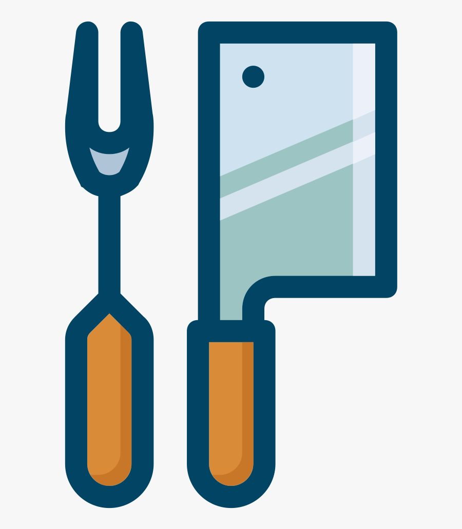 Fork & Cleaver - Kitchen Utensil, Transparent Clipart