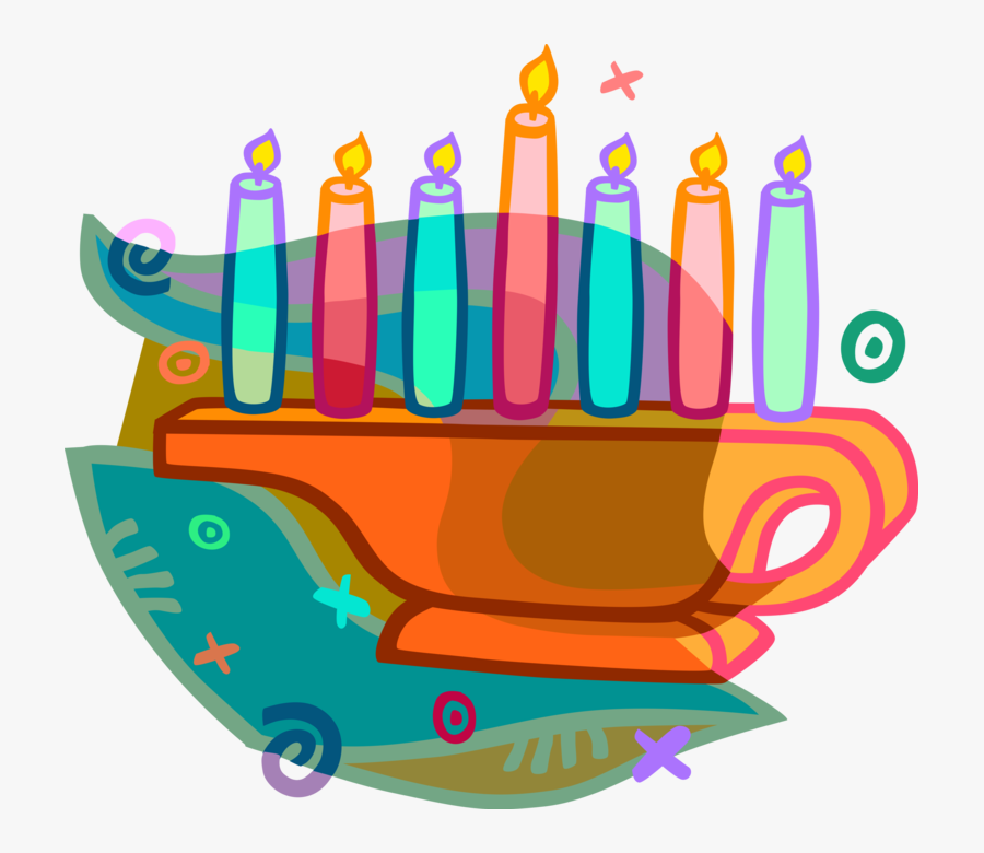 Vector Illustration Of Traditional African Kinara Candle, Transparent Clipart
