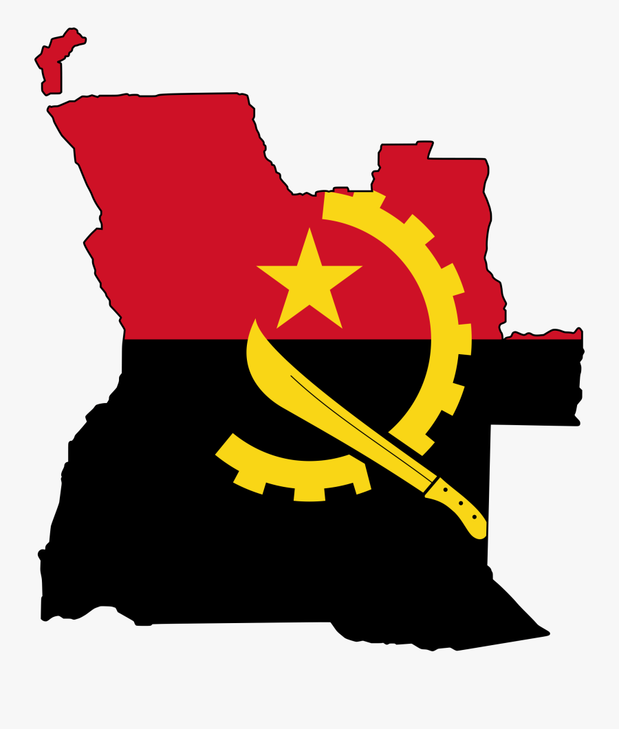 Angola Map And Flag, Transparent Clipart