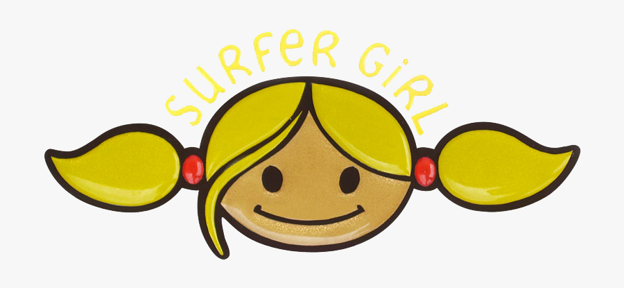 Surf Girl Sticker, Transparent Clipart