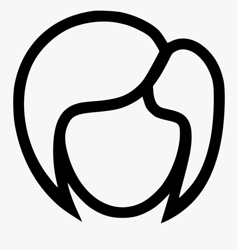 Face Girl Short Hair Fashion Hairstyle Cutting - Hair Clipart Black And White, Transparent Clipart
