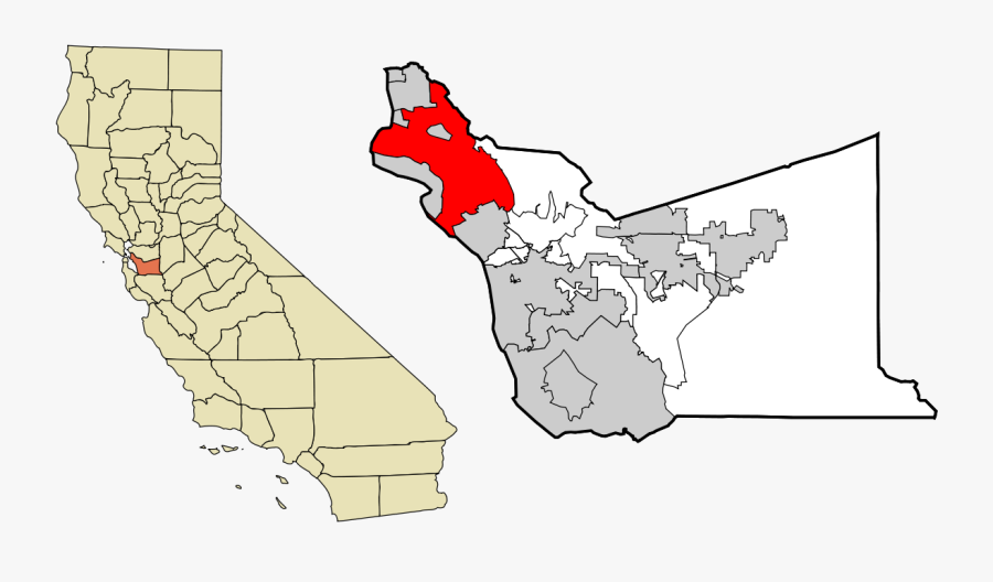 Walnut Creek California On Map, Transparent Clipart