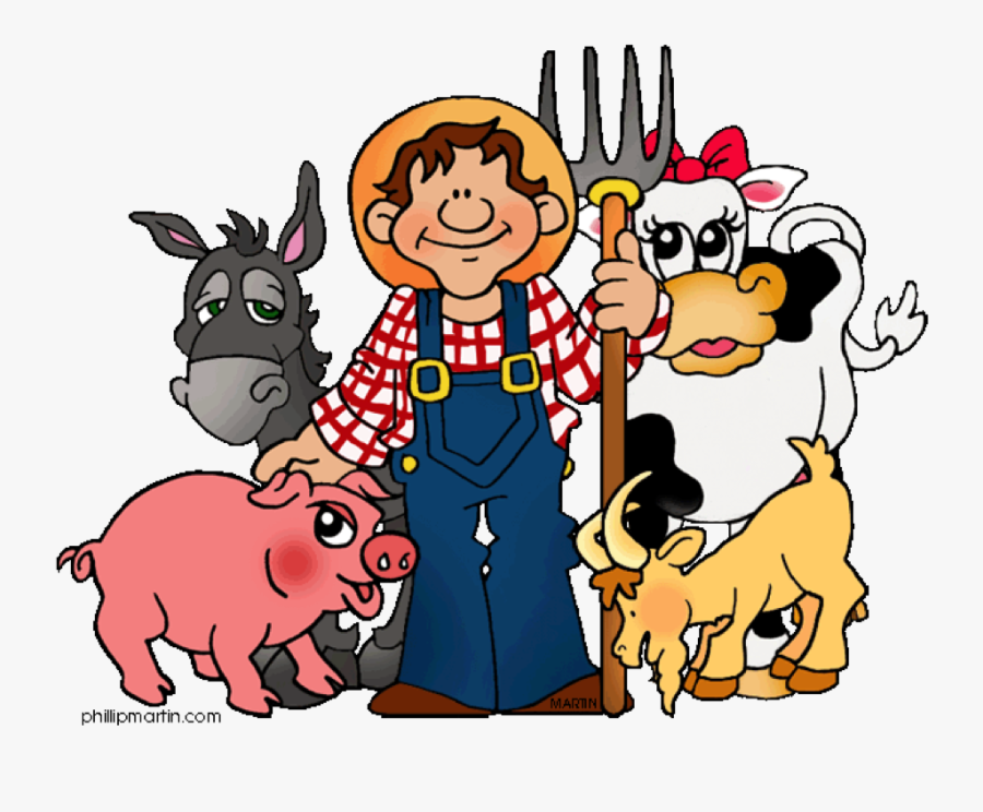 Farmer And Animals Clipart, Transparent Clipart