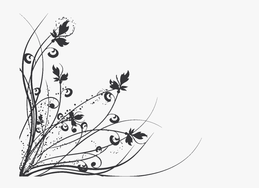 Free Black And White Floral Card Background, Transparent Clipart
