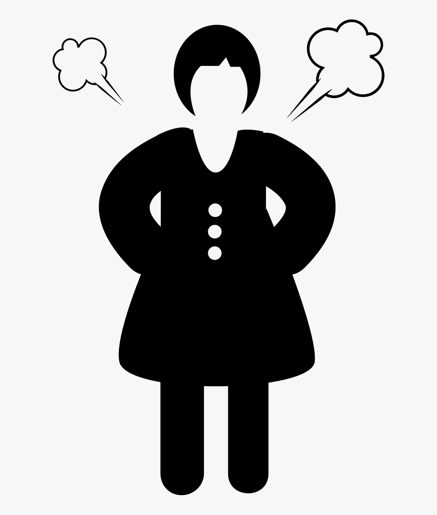 Transparent Woman At Computer Clipart - Woman Angry Icon Png, Transparent Clipart