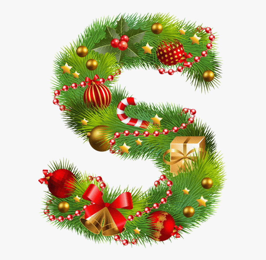 Christmas Initial S, Transparent Clipart
