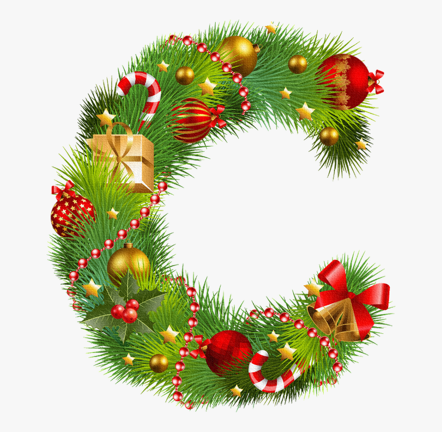 C Monogram Christmas Ornament, Transparent Clipart