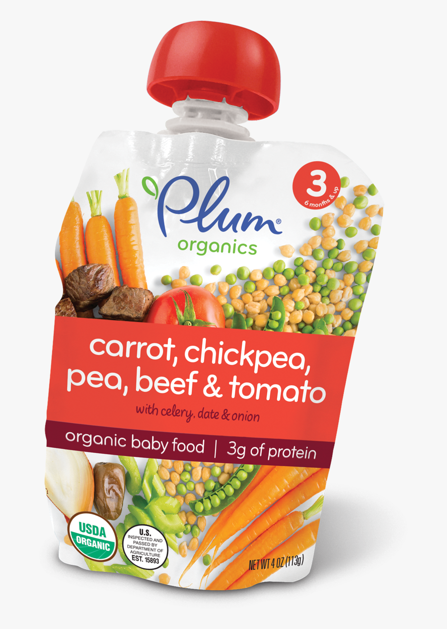 Clip Art Carrot Spinach Turkey Baby - Organic Baby Squeeze Pouch, Transparent Clipart